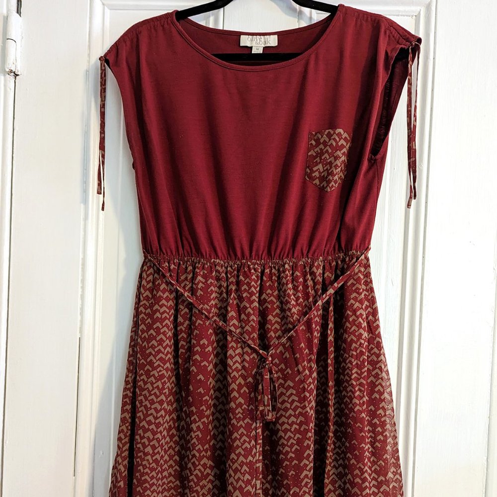 Olive & Oak Dress, Red/Tan, Medium (Modcloth)